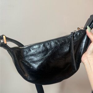 All Saints Black Leather Crossbody Bag